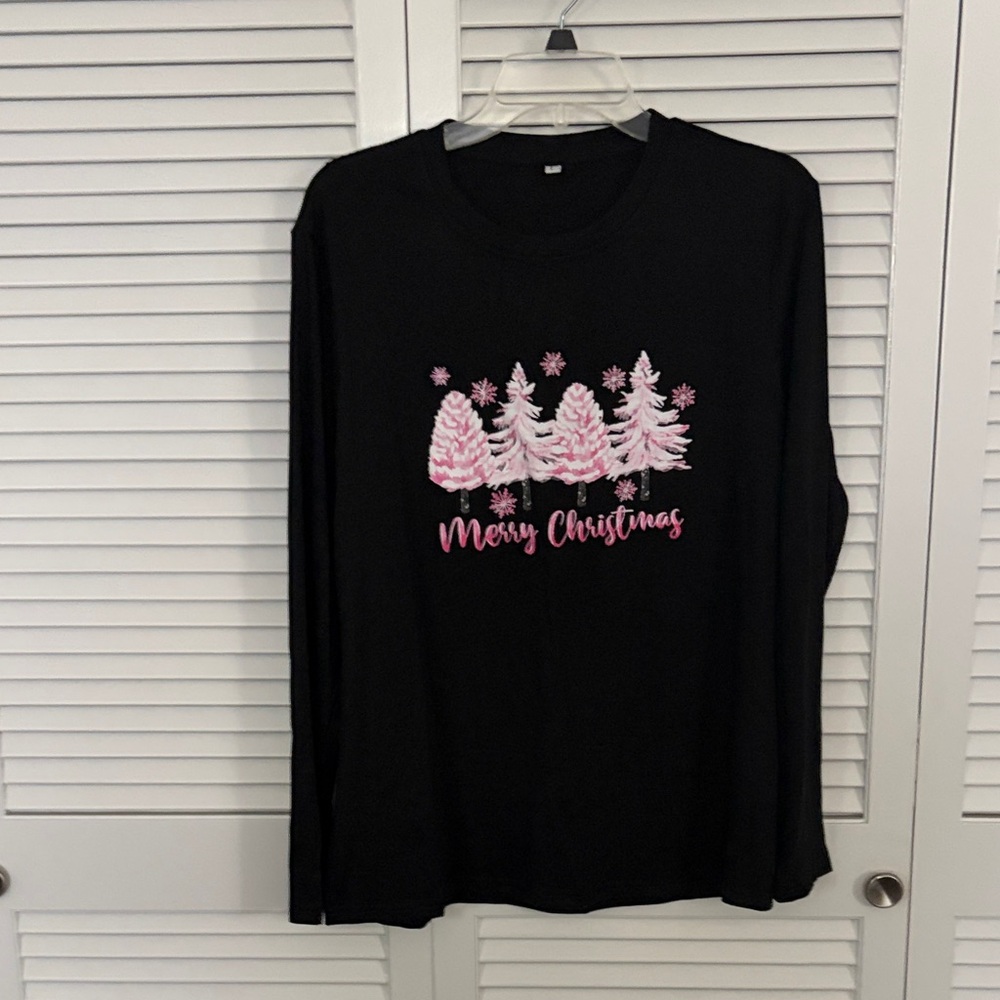 Black Long Sleeve Merry Christmas Shirt